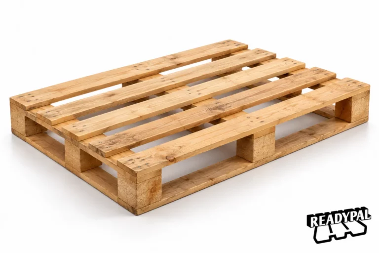 Blokpallet 800 × 1200 licht 3 onderlat nieuw/ tweedehands - productillustratie