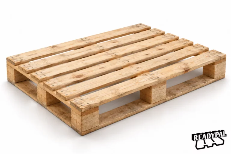 Blokpallet 800 × 1200 semi zwaar 3 onderlat nieuw/ tweedehands - productillustratie